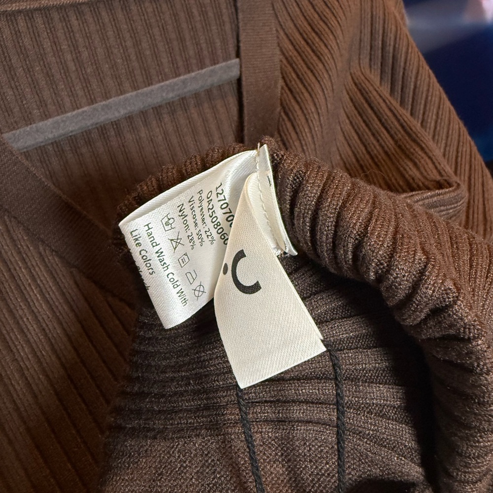 Commense Brown Ribbed Cardigan - Picture 3 of 3
